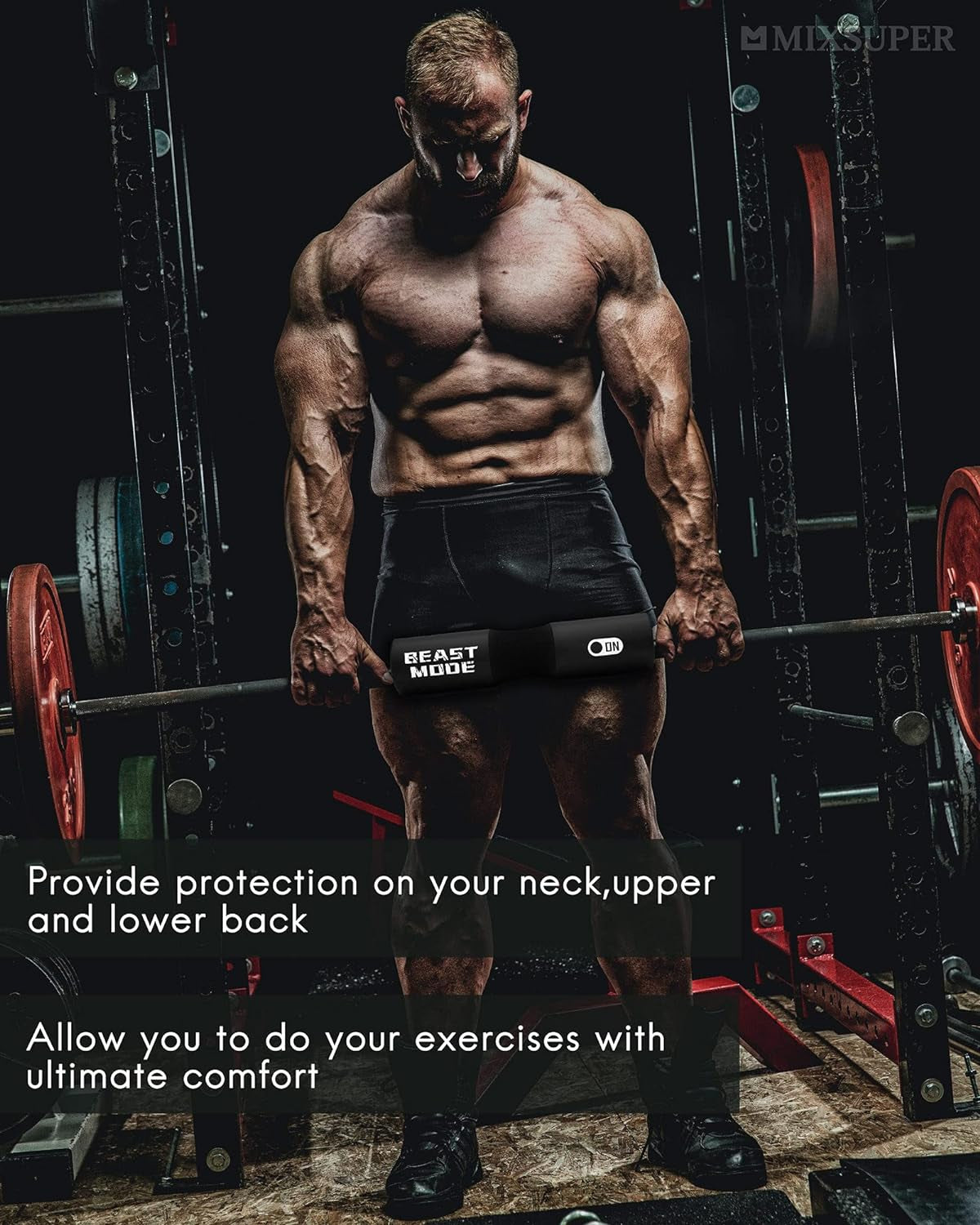 Squat Pad Barbell Pad for Hip Thrust, Shoulder&Neck Support Weight Bar Pad for Olympic or Standard Bars with Straps